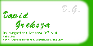 david greksza business card